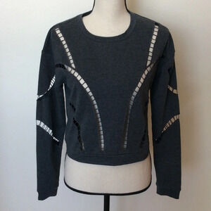 TOBI Dark Grey Cut-Out Short Top Sz-XS
